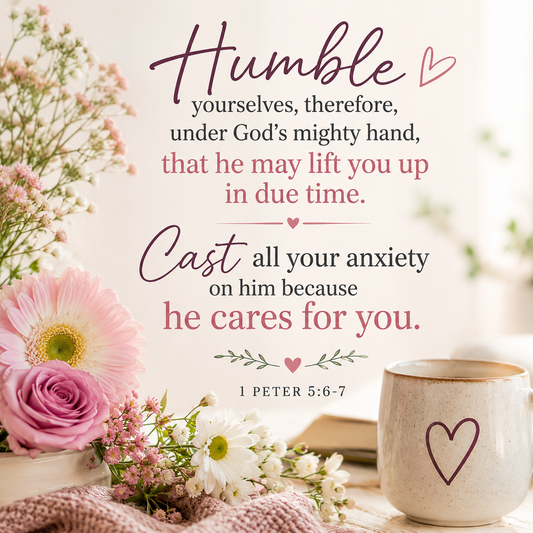 Give Your Worries to God and Find Peace | 1 Peter 5:6-7 | Bible Verse of the Day