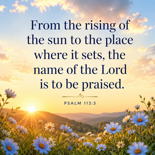 Praise the Lord from Sunrise to Sunset | Psalm 113:3 | Daily Bible Verse & Encouragement